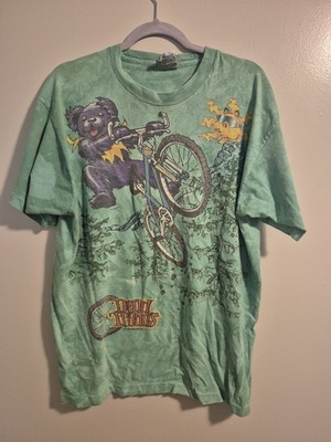 Vintage Grateful Dead Dead Treads Bike Green 1995 Liquid Blue Shirt Size XL