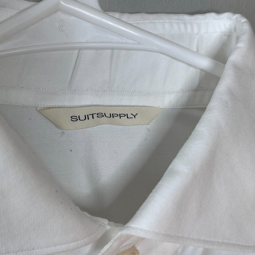 Suitsupply Herren L Button Up Hemd Albini Stoff Slim Fit Weiß Baumwolle Sauber - Bild 3 von 10