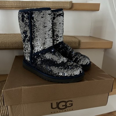 UGG Boots 38 Glitzer Blau Neu 38 Pailletten 