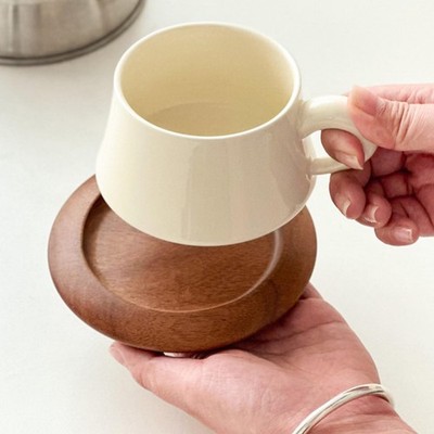 Ceramic Coffee Mug with Saucer 300 ml Cappuccino Cup for Party Office Latte