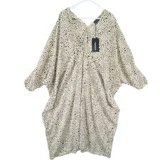 Pretty Little Thing Women's Dalmatian Print Tie Waist Maxi cover up Dress Sz 12