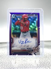 2021 Bowman Chrome Viandel Pena Purple Refractor Auto  /250 Washington Nationals