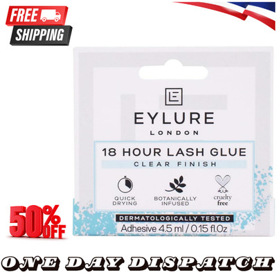 Eylure 18 Stunden Wimpernkleber latexfrei schnelltrocknend transparent 4,5 ml 1er Pack UK