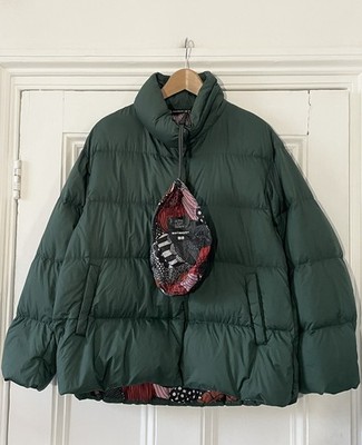 Marimekko Uniqlo Ultra Light Womens Green Lined Down Parka Jacket M UK 12 EU 40 