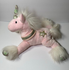 Vintage Animal Alley Pink Unicorn Plush Gold Star Toys R Us Stuffed Animal 2007