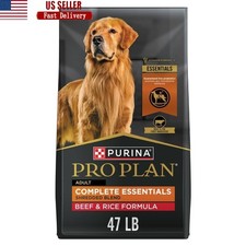 Beef Rice Dry Dog Food W/ Probiotics Shredded Kibble Digestive Support 47lb New
