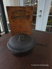 Chicago Hardware Foundry Deep Skillet & Matching Cover Hammered Finish Restored