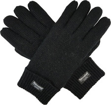 Men'S Pure Wool Knitted Gloves with Warm Fleece Lining