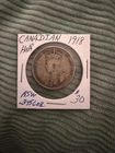 1918 Canadian silver half dollar
