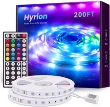 200ft Led Strip Lights(2 Rolls of 100ft) for Bedroom with 44 Keys Remote,24 V...