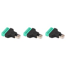 3Pcs RJ45 Screw Terminal Adapter RJ45 Female Thread To 8 Pin Network New
