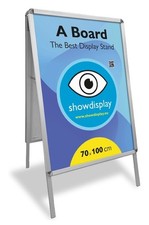 ESPOSITORE A CAVALLETTO IN ALLUMINIO BIFACCIALE 70X100 CORNICE 25 MM PUBBLICITA'