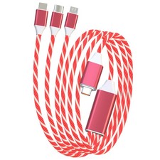 USB Multi Charging Cable Light up 3 in 1 Charging Cable 3A USB to Multi Charg...