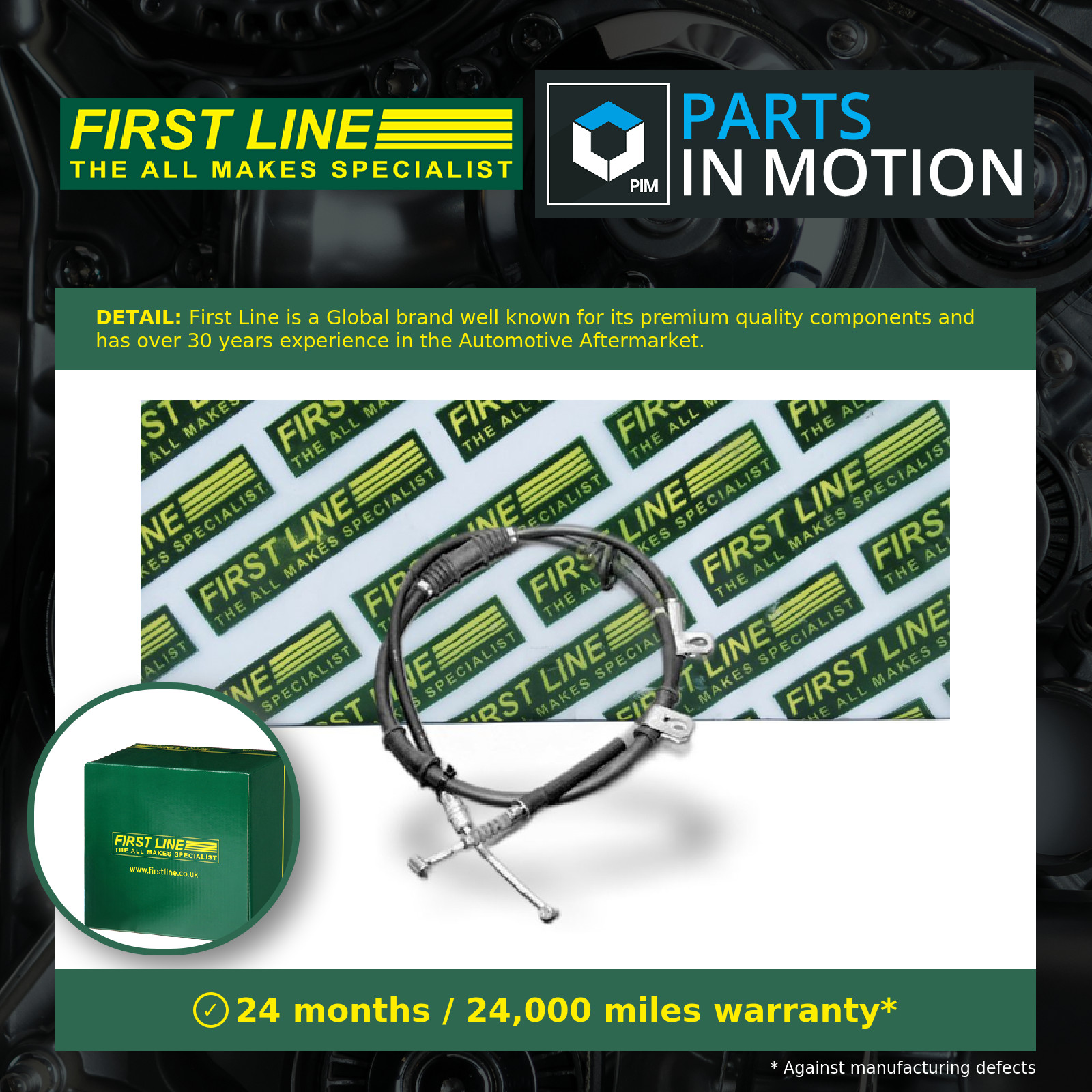 Handbrake Cable Rear Right FKB1797 First Line Hand Brake Parking MB520363 New