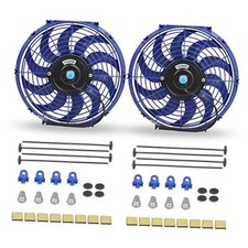 12 Inch Universal Slim Fan Push Pull Electric Radiator 12V 12 Inch-2PCS Blue