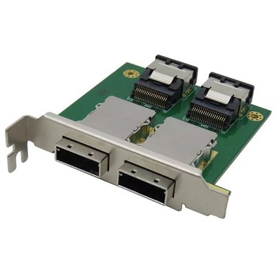 6Gb/s SFF-8087 to 2 Port External HD SFF-8088 PCI Mini SAS Card Female Adapter z