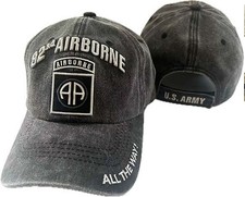 U.S ARMY 82ND AIRBORNE ALL THE WAY BLACK SUBDUED EMBROIDERED HAT CAP