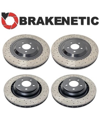 FRONT+REAR BRAKENETIC OE Drill Slot Brake Rotors Hellcat SRT w/6 PISTON BREMBO