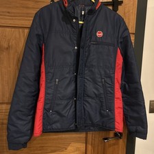 Vintage Vtg Brunik AB Sport Milano Blue Red Quilted Coat Ski Jacket IT 46