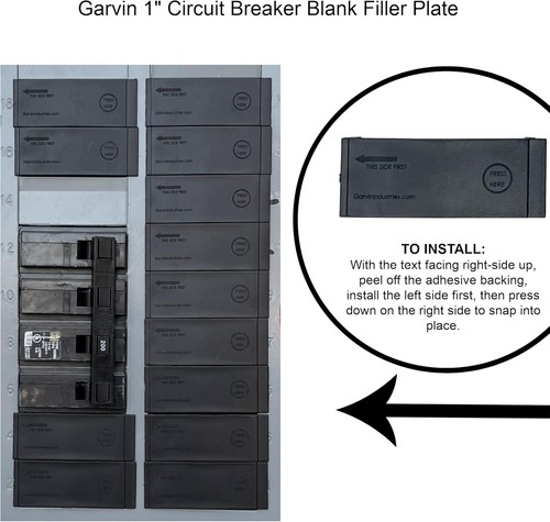 1 Inch Universal Breaker Filler Plate-10 per case Black - Picture 2 of 3