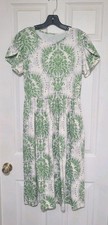Womens Green Short Sleeve Maxi Floral Dress Size: Small