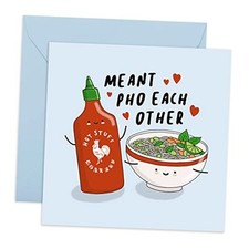 Cute Anniversary Love Card for Him Men - Meant Pho Each Other - Funny