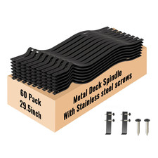 Zonegrace 60 Pack 29.5 Metal Deck Balusters Wave Arc Matte Black Heavy Duty