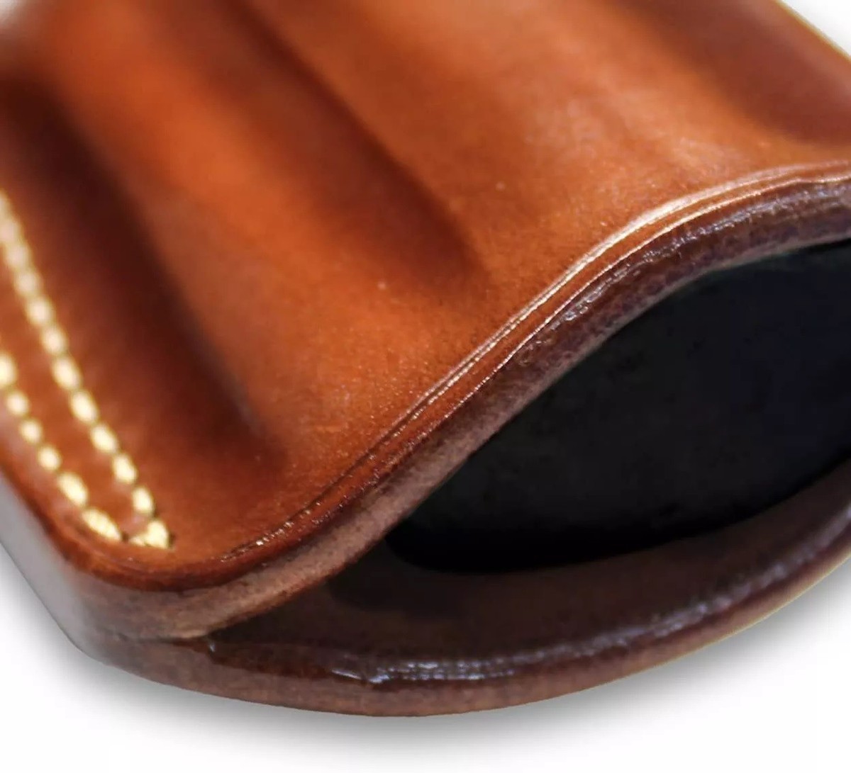 Leather Holster For S&W 500 Magnum - Brown RH Draw Belt Holster With Retention Strap