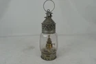 ANTIQUE OIL LANTERN, WITH BURNER SIGNED 1863, BRIDGEPORT CONN, IN NICE CONDITION