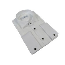 Men CEREMONIA Formal Cotton Shirt Wingtip Slim Fit Turkey ATP 13 White
