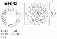 Honda CB 650 F CBR 650 CB 500 F CB 500 X - Vorderradbremsscheibe Brembo 68B