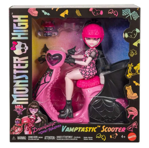 2025 Mattel Monster High Draculaura Vamptastic Scooter Playset
