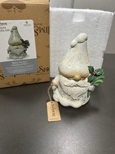 2022 Jim Shore White Woodland GNOME 'Winter Fun-Guy'  6012681
