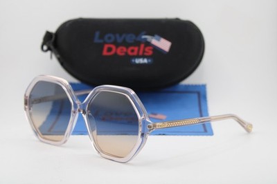 NEW CHLOE CH0008S 002 GOLD CLEAR AUTHENTIC SUNGLASSES 58-17