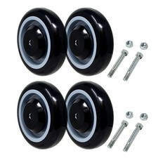 Shopping Cart Wheel 5" x1.25" 3/8" Bore Polyurethane Wheel - Load Capacity 14...