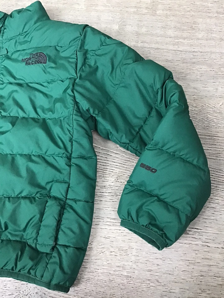 The North Face 550 Reversible Jacket Puffer Down Boys Size XS Toddler Green - Image 2 of 4