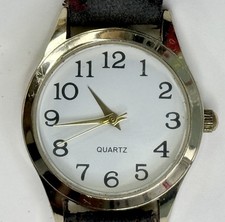 Classic Vintage Accutime Minimalist Round White Dial Gold Women’s Watch Japan