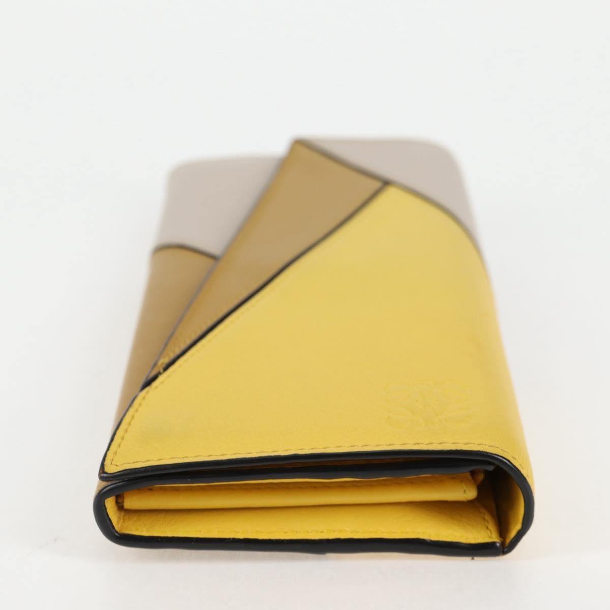 LOEWE Puzzle Anagram Long Wallet Leather Yellow Auth 134883M | eBay