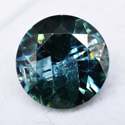 5,00 ct bläulich-grüner Moissanit 11 mm runder zertifizierter GROSSER LOSER E...
