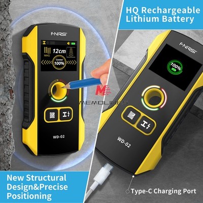 FNIRSI WD-02 Metal Detector Wall Scanner for AC Live Cable Metal Wood Stud Find 
