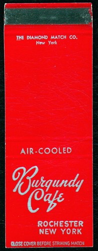 ROCHESTER NY Burgundy Cafe Vtg Restaurant Advertising Match Book Cover Old MB - 第 2/3 張圖片