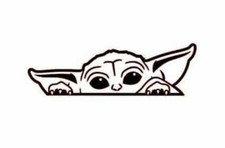Grogu / Baby Yoda Peeking Vinyl Decal / Sticker Many Colors