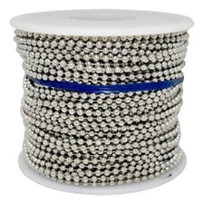 100 Feet 3.2mm NPS Steel Ball Chain ~ #6 Bulk Footage ~ Includes 100 Connectors
