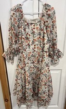 Alice + Olivia Miora High Low Midi Dress Floral Size 8