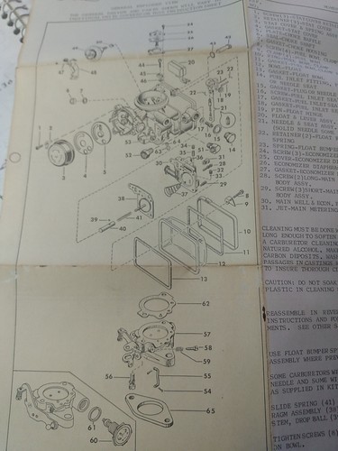 1959 To 1962 American Motors 6 Cylinder 196 Holley Carb Kit 1961 1960 AMC - Picture 2 of 4