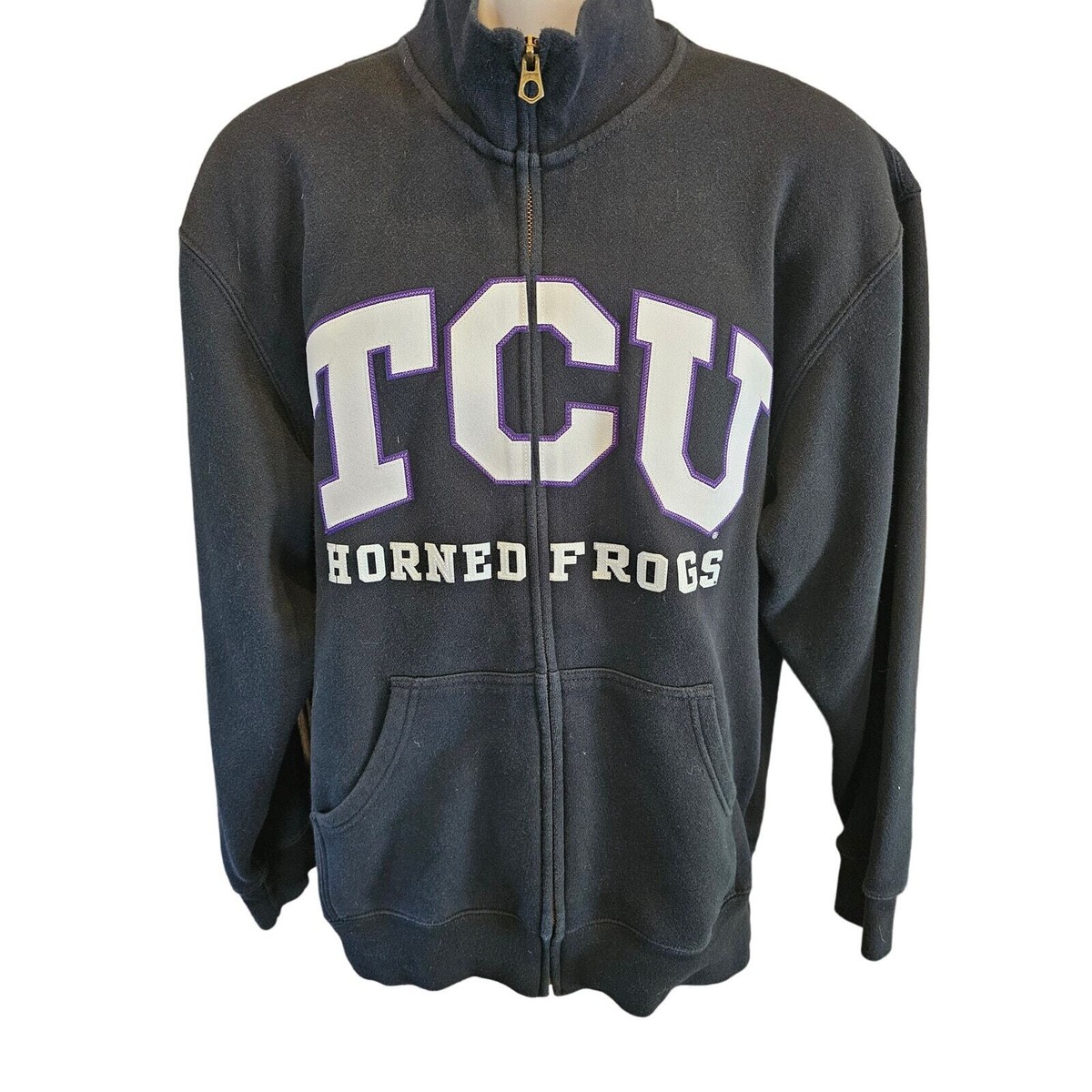 TCU horned frogs size medium M full zip sweater jansport EUC