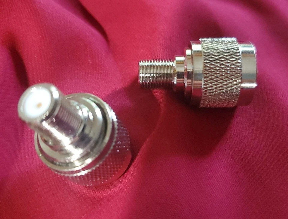 (2) F Type Female Adapter To UHF male plug PL-259 straight Adapter USA - Image 2 of 3