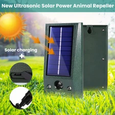 Animal Repeller Ultrasonic Solar Powered Outdoor Fox Pest Cat Mice Deer Sensor