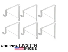 Silverline Shelf and Rod Closet Bracket White  3 Pairs( 6 piece)