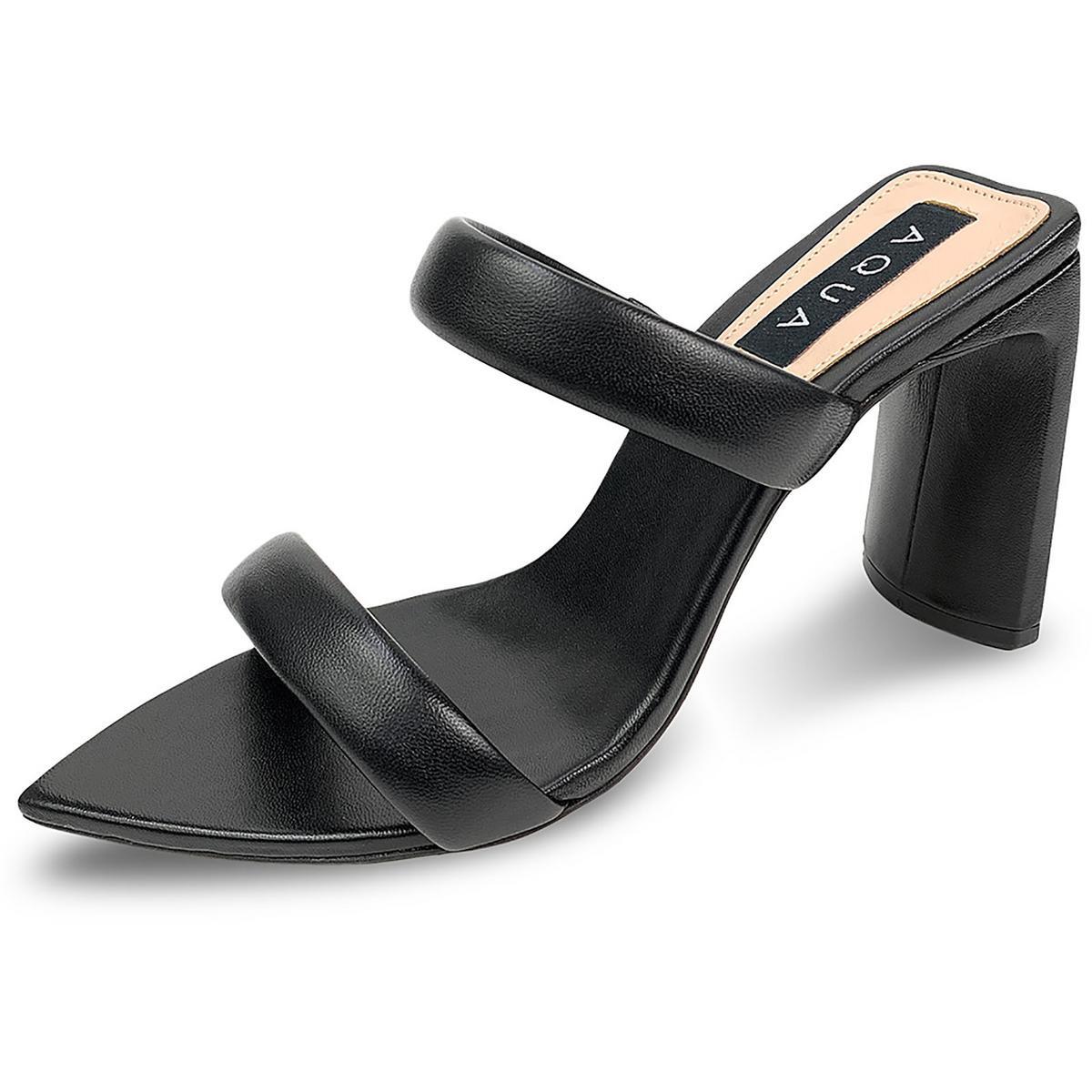 Женские повседневные туфли Aqua из черной кожи с острым носком на среднем каблуке 9,5 (B, M) BHFO 1686